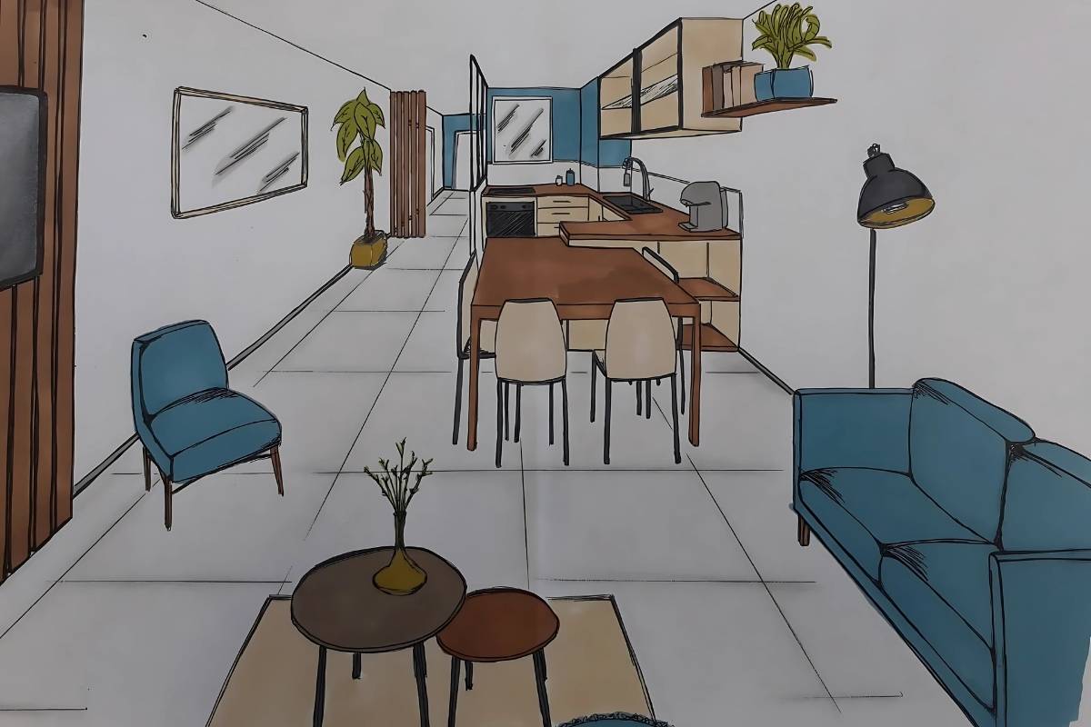 croquis renovation appartement - carrelage rb